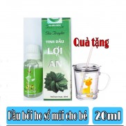[ Hết ho sổ mũi ] Tinh dầu bôi Lợi An  thoa ngạt mũi, sổ mũi cho bé + tặng ly